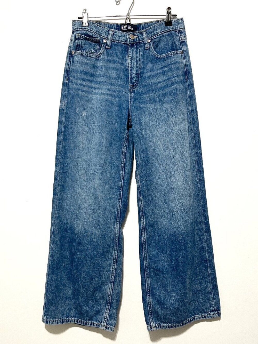 Gap Womens Wide Leg Jeans Size 8 High Rise Faded Distressed Grunge Streetwear